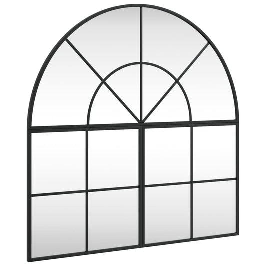Wall Mirror Black 80x80 cm Arch Iron Wall Mirror Black 80x80 cm Arch Iron