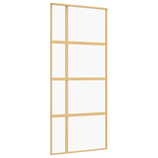 Sliding Door Gold 90x205 cm Clear ESG Glass and Aluminium Sliding Door Gold 90x205 cm Clear ESG Glass and Aluminium