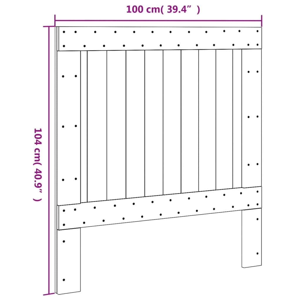 Headboard 100x104 cm Solid Wood Pine