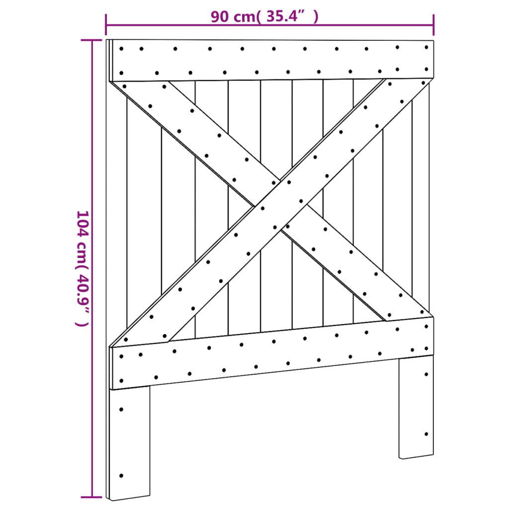 Headboard 90x104 cm Solid Wood Pine