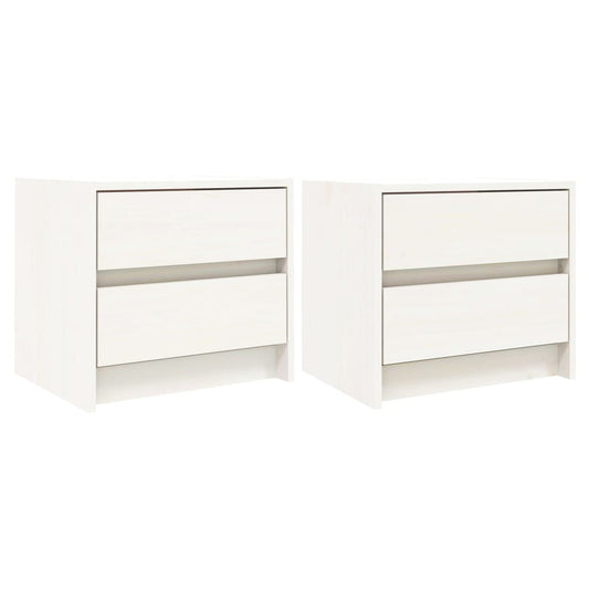 Bedside Cabinets 2 pcs White 40x31x35.5 cm Solid Wood Pine Bedside Cabinets 2 pcs White 40x31x35.5 cm Solid Wood Pine