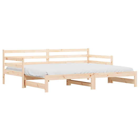 Daybed with Trundle without Mattress 90x200 cm Solid Wood Daybed with Trundle without Mattress 90x200 cm Solid Wood