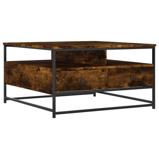Coffee Table Smoked Oak 80x80x45 cm Engineered Wood Coffee Table Smoked Oak 80x80x45 cm Engineered Wood