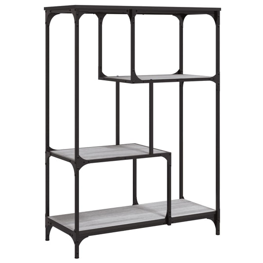 Bookshelf Grey Sonoma 81x36x115 cm Engineered Wood and Steel Bookshelf Grey Sonoma 81x36x115 cm Engineered Wood and Steel