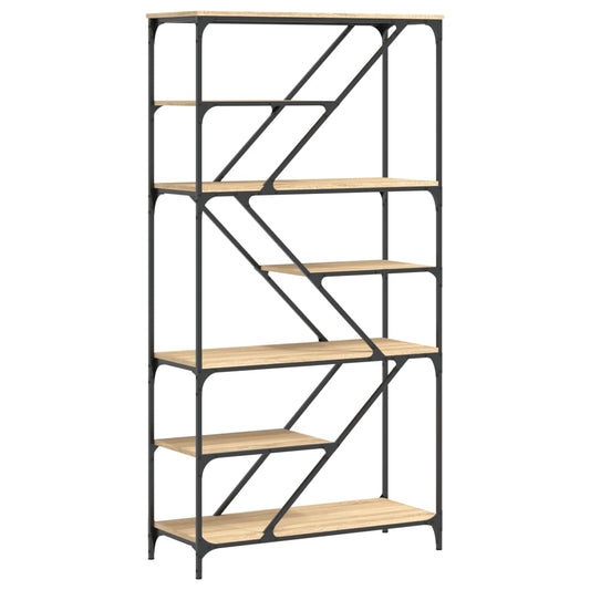 Bookshelf Sonoma Oak 91x36x176 cm Engineered Wood and Steel Bookshelf Sonoma Oak 91x36x176 cm Engineered Wood and Steel