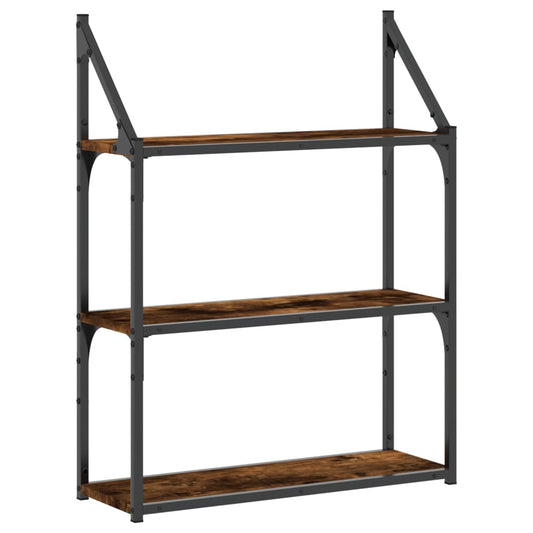 3-Tier Wall Shelf Smoked Oak 60x21x78.5 cm Engineered Wood 3-Tier Wall Shelf Smoked Oak 60x21x78.5 cm Engineered Wood