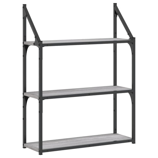 3-Tier Wall Shelf Grey Sonoma 60x21x78.5 cm Engineered Wood 3-Tier Wall Shelf Grey Sonoma 60x21x78.5 cm Engineered Wood