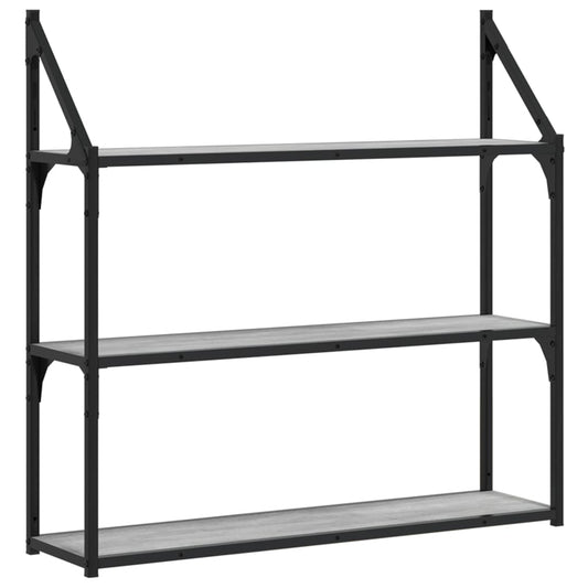 3-Tier Wall Shelf Grey Sonoma 80x21x78.5 cm Engineered Wood 3-Tier Wall Shelf Grey Sonoma 80x21x78.5 cm Engineered Wood