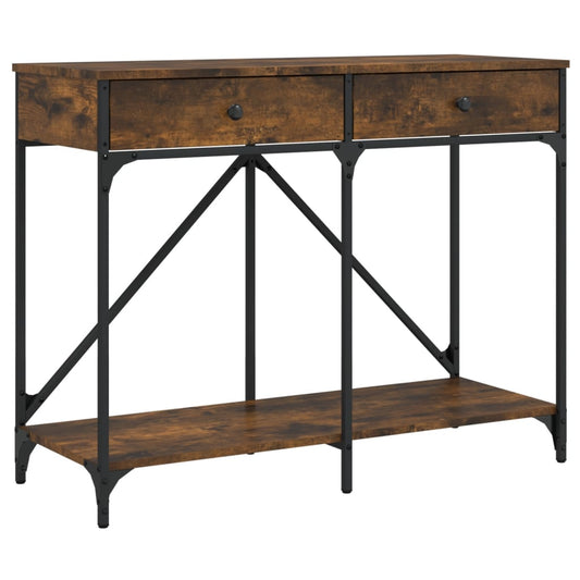 Console Table Smoked Oak 100x39x78,5 cm Engineered Wood Console Table Smoked Oak 100x39x78,5 cm Engineered Wood