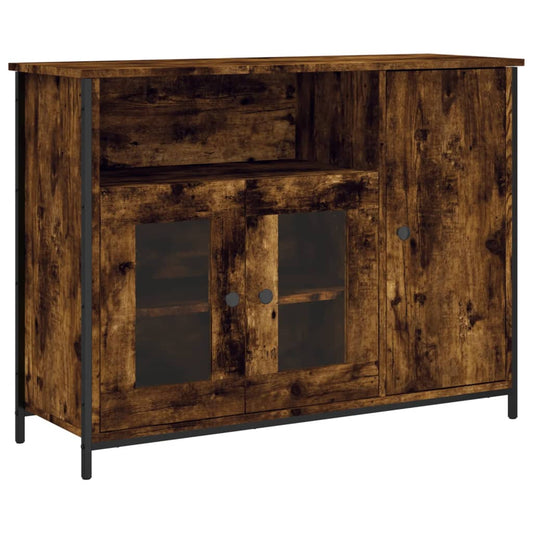 Sideboard Smoked Oak 100x35x75 cm Engineered Wood Sideboard Smoked Oak 100x35x75 cm Engineered Wood