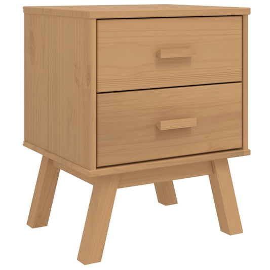 Bedside Cabinet OLDEN Brown Solid Wood Pine Bedside Cabinet OLDEN Brown Solid Wood Pine