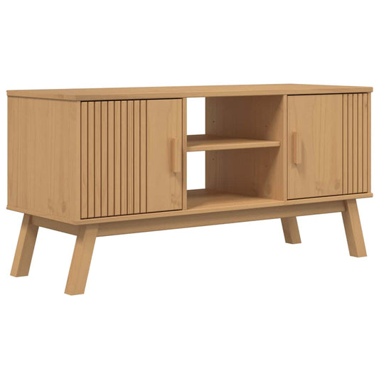TV Cabinet "OLDEN" Brown 114x43x57 cm Solid Wood Pine TV Cabinet "OLDEN" Brown 114x43x57 cm Solid Wood Pine