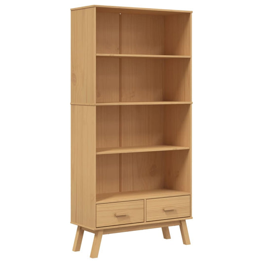 Bookcase 4-Tier OLDEN Brown Solid Wood Pine Bookcase 4-Tier OLDEN Brown Solid Wood Pine