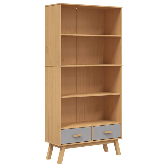 Bookcase 4-Tier OLDEN Grey and Brown Solid Wood Pine Bookcase 4-Tier OLDEN Grey and Brown Solid Wood Pine