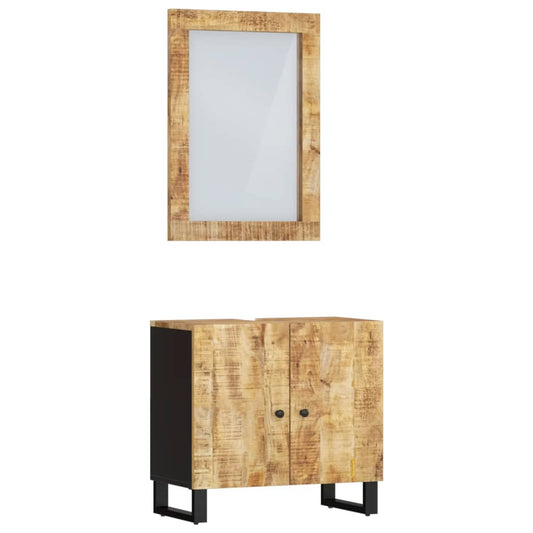 2 Piece Bathroom Furniture Set Solid Wood Mango 2 Piece Bathroom Furniture Set Solid Wood Mango