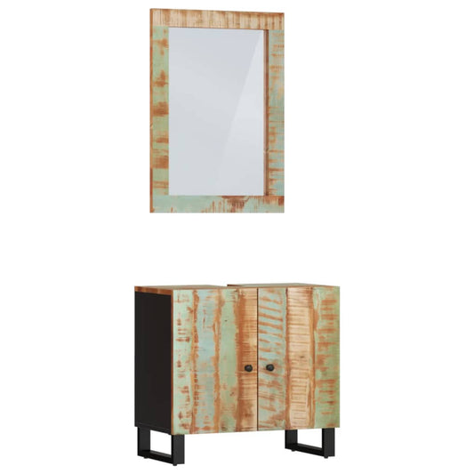 2 Piece Bathroom Furniture Set Solid Wood Reclaimed 2 Piece Bathroom Furniture Set Solid Wood Reclaimed