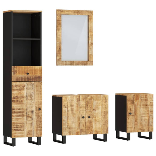 4 Piece Bathroom Furniture Set Solid Wood Mango 4 Piece Bathroom Furniture Set Solid Wood Mango