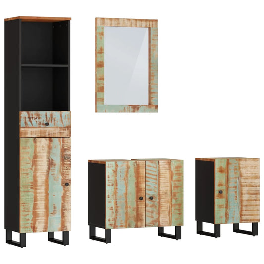 4 Piece Bathroom Furniture Set Solid Wood Reclaimed 4 Piece Bathroom Furniture Set Solid Wood Reclaimed