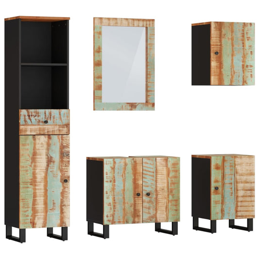 5 Piece Bathroom Furniture Set Solid Wood Reclaimed 5 Piece Bathroom Furniture Set Solid Wood Reclaimed
