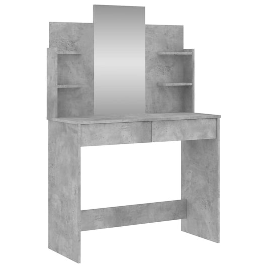 Dressing Table with Mirror Concrete Grey 96x39x142 cm Dressing Table with Mirror Concrete Grey 96x39x142 cm