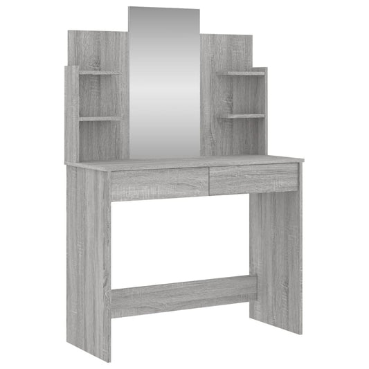 Dressing Table with Mirror Grey Sonoma 96x39x142 cm Dressing Table with Mirror Grey Sonoma 96x39x142 cm