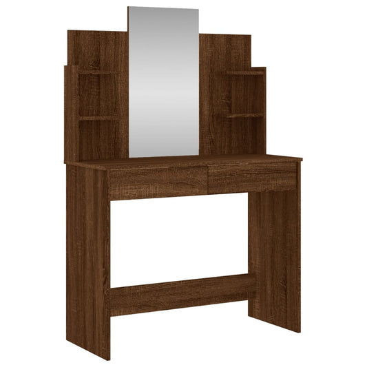 Dressing Table with Mirror Brown Oak 96x39x142 cm Dressing Table with Mirror Brown Oak 96x39x142 cm