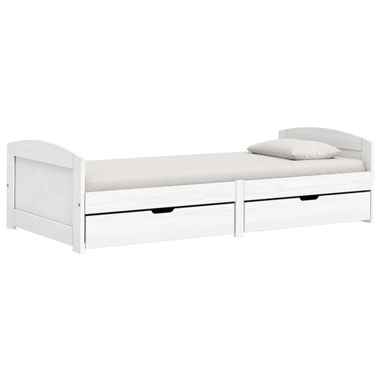 Day Bed with 2 Drawers without Mattress "IRUN" White 90x200 cm Day Bed with 2 Drawers without Mattress "IRUN" White 90x200 cm