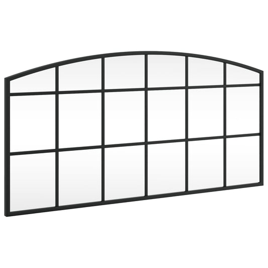 Wall Mirror Black 80x40 cm Arch Iron Wall Mirror Black 80x40 cm Arch Iron
