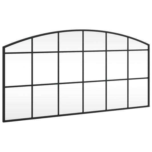 Wall Mirror Black 100x50 cm Arch Iron Wall Mirror Black 100x50 cm Arch Iron