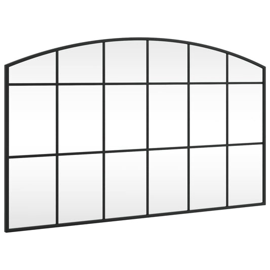 Wall Mirror Black 100x60 cm Arch Iron Wall Mirror Black 100x60 cm Arch Iron