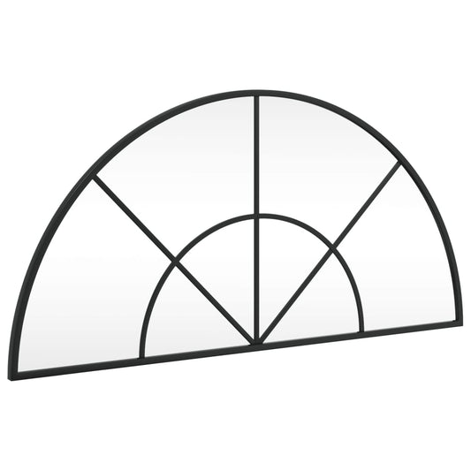 Wall Mirror Black 80x40 cm Arch Iron Wall Mirror Black 80x40 cm Arch Iron