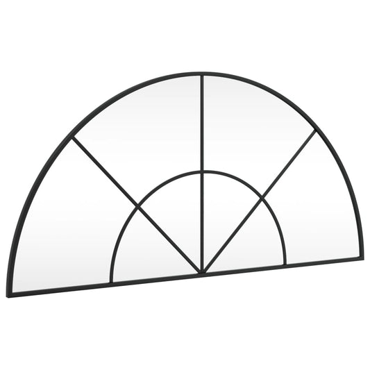 Wall Mirror Black 100x50 cm Arch Iron Wall Mirror Black 100x50 cm Arch Iron