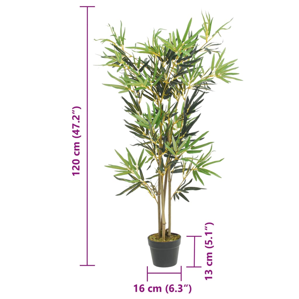 Artificial Bamboo Tree displayed outdoors enhancing the natural atmosphere in gardens or patios, 120 cm tall with 552 lush green leaves.