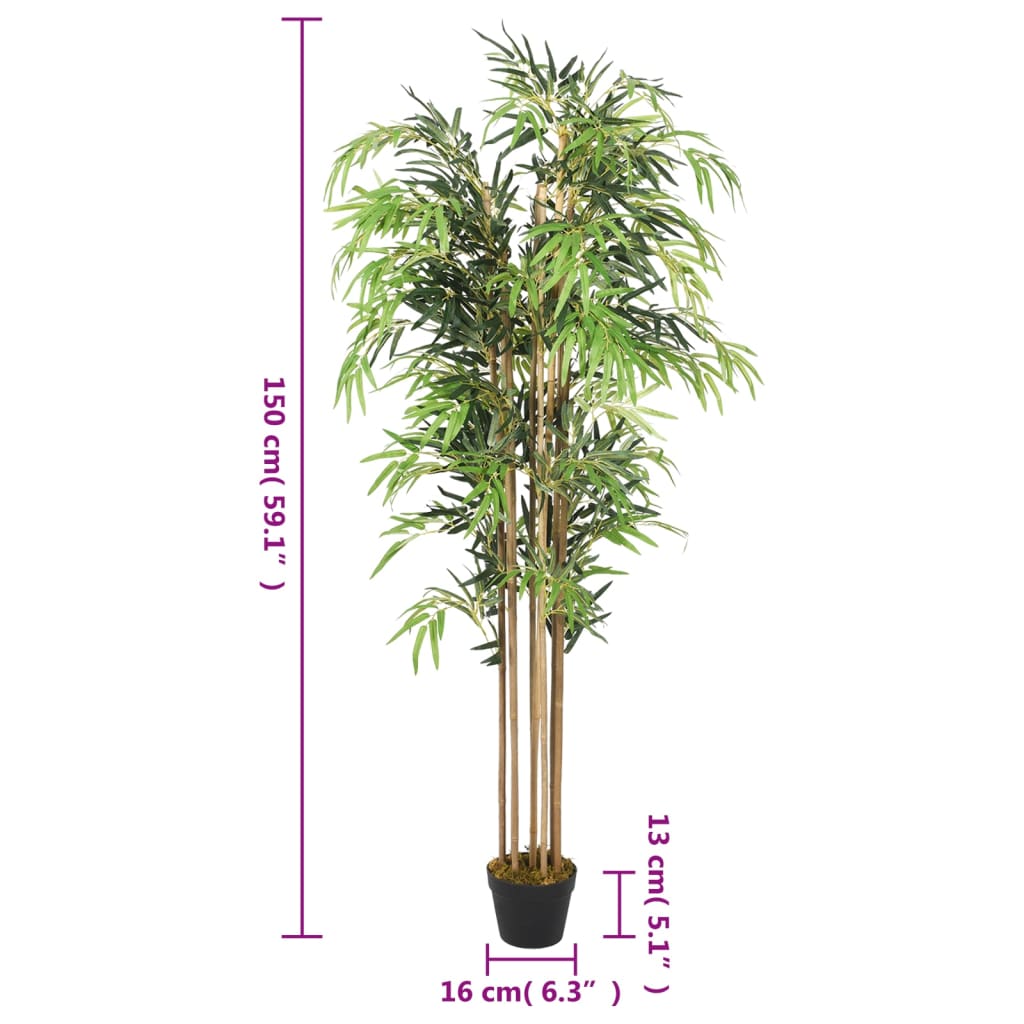 Artificial Bamboo Tree 1095 Leaves 150 cm Green