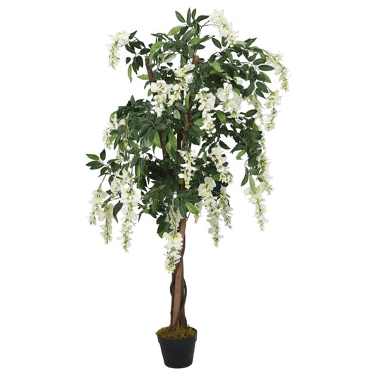 Artificial Wisteria Tree 840 Leaves 150 cm Green and White Artificial Wisteria Tree 840 Leaves 150 cm Green and White