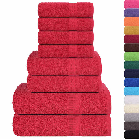 8 Piece Towel Set "FROGN" Red 360 gsm 8 Piece Towel Set "FROGN" Red 360 gsm
