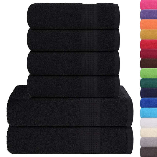 6 Piece Towel Set "FROGN" Black 360 gsm 6 Piece Towel Set "FROGN" Black 360 gsm