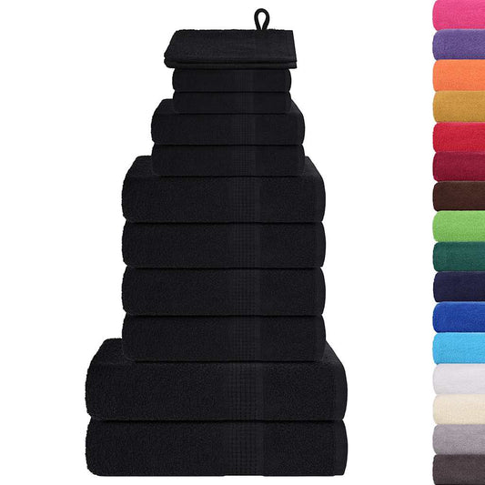 12 Piece Towel Set "FROGN" Black 360 gsm 12 Piece Towel Set "FROGN" Black 360 gsm