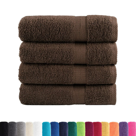 Premium Hand Towels "SOLUND" 4 pcs Brown 50x100 cm 600 gsm Premium Hand Towels "SOLUND" 4 pcs Brown 50x100 cm 600 gsm
