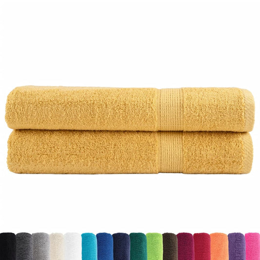 Premium Towels "SOLUND" 2 pcs Gold 100x200 cm 600 gsm Premium Towels "SOLUND" 2 pcs Gold 100x200 cm 600 gsm