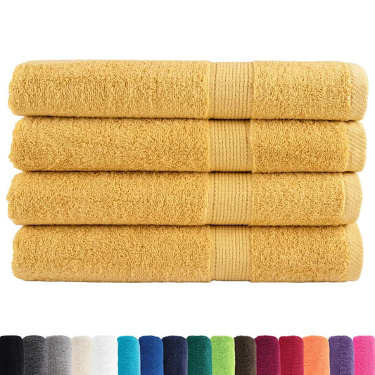 Premium Towels "SOLUND" 4 pcs Gold 100x200 cm 600 gsm Premium Towels "SOLUND" 4 pcs Gold 100x200 cm 600 gsm