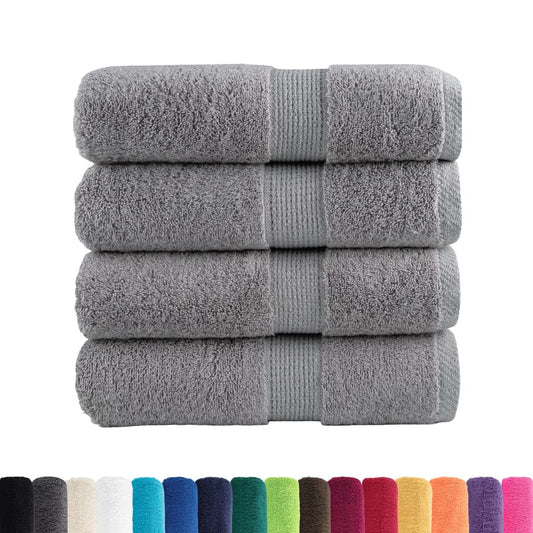 Premium Guest Towels "SOLUND" 4 pcs Grey 30x50 cm 600 gsm Premium Guest Towels "SOLUND" 4 pcs Grey 30x50 cm 600 gsm