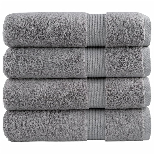 Premium Shower Towels "SOLUND" 4 pcs Grey 70x140 cm 600 gsm Premium Shower Towels "SOLUND" 4 pcs Grey 70x140 cm 600 gsm