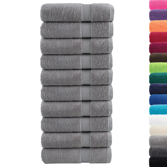 Premium Bath Towels "SOLUND" 10 pcs Grey 100x150 cm 600 gsm Premium Bath Towels "SOLUND" 10 pcs Grey 100x150 cm 600 gsm