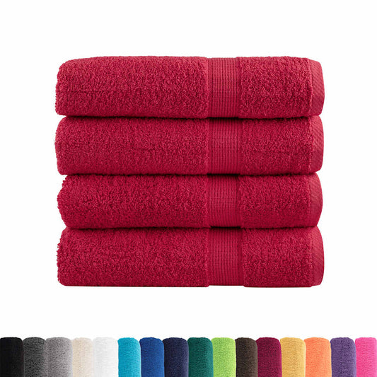 Premium Bath Towels "SOLUND" 4 pcs Red 100x150 cm 600 gsm Premium Bath Towels "SOLUND" 4 pcs Red 100x150 cm 600 gsm