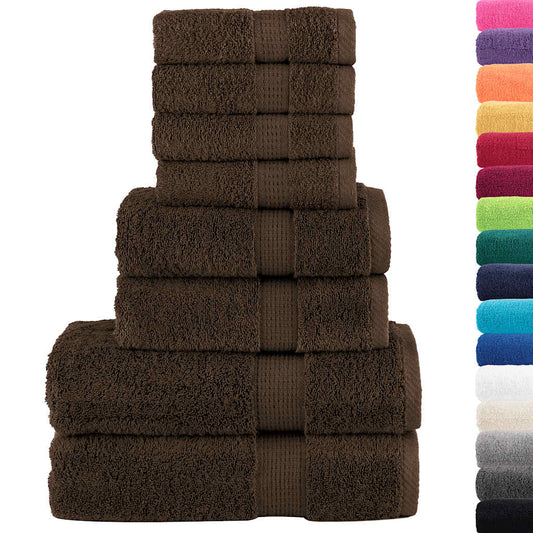 8 Piece Premium Towel Set SOLUND Brown 600 gsm 8 Piece Premium Towel Set SOLUND Brown 600 gsm