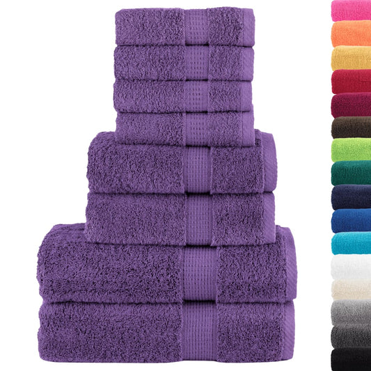 8 Piece Premium Towel Set SOLUND Purple 600 gsm 8 Piece Premium Towel Set SOLUND Purple 600 gsm