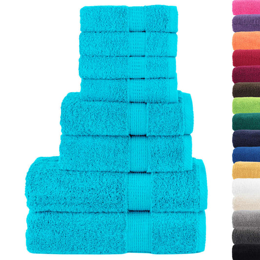 8 Piece Premium Towel Set SOLUND Turquoise 600 gsm 8 Piece Premium Towel Set SOLUND Turquoise 600 gsm