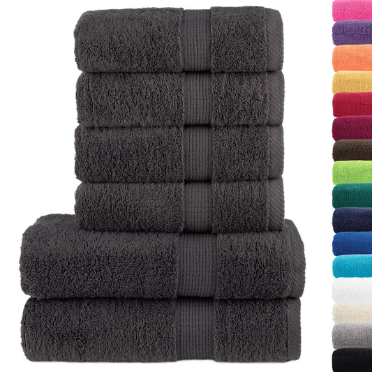 6 Piece Premium Towel Set SOLUND Anthracite 600 gsm 6 Piece Premium Towel Set SOLUND Anthracite 600 gsm