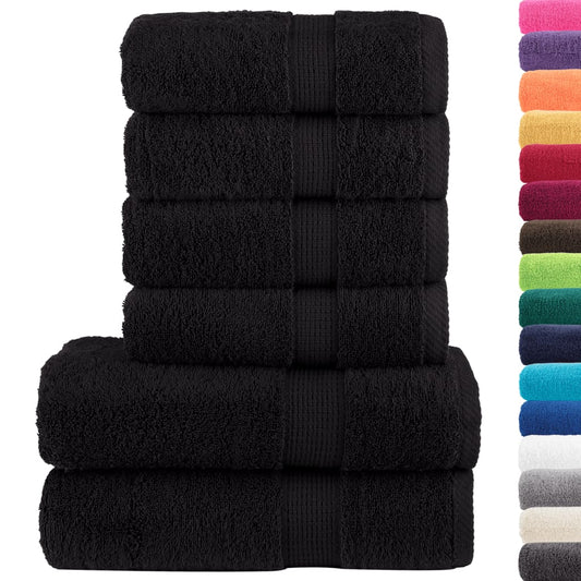 6 Piece Premium Towel Set SOLUND Black 600 gsm 6 Piece Premium Towel Set SOLUND Black 600 gsm